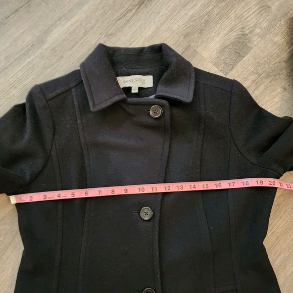 Anne Klein Wool Cashmere Walking Coat Black 10 Classic Quiet Luxury Minimalist - Picture 14 of 16